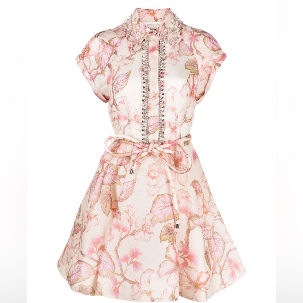 ZIMMERMANN
Matchmaker embellished floral-print linen and silk-blend mini dress